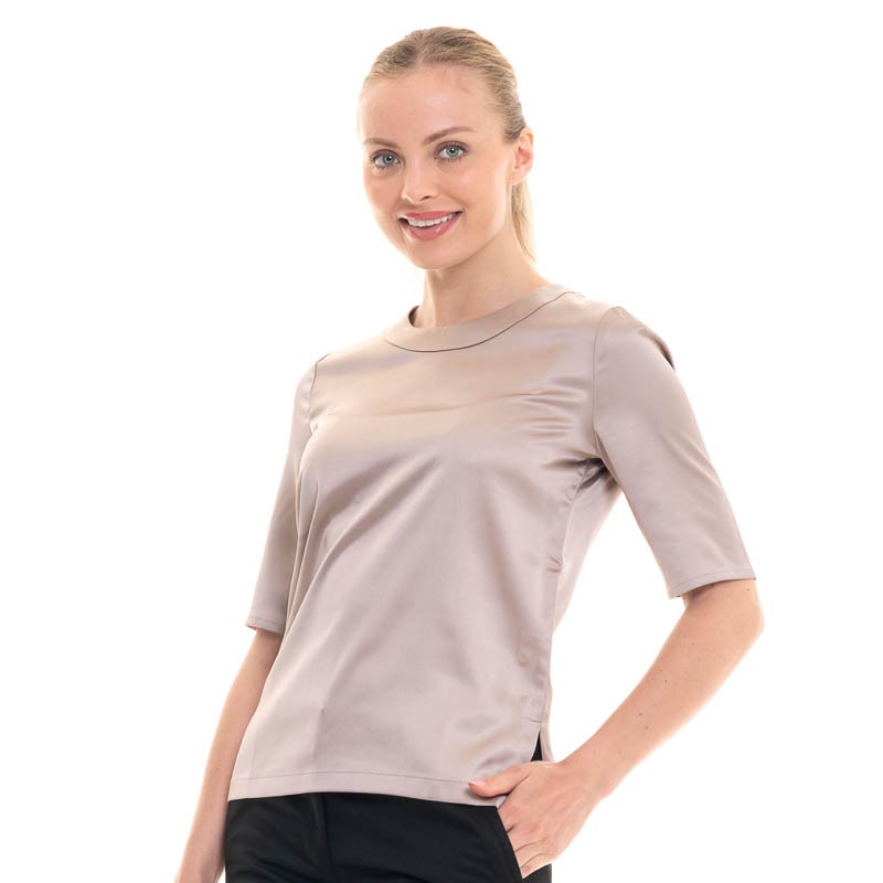 blouse femme taupe brillant