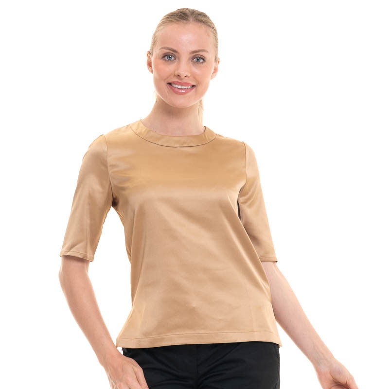 blouse satinée dorée