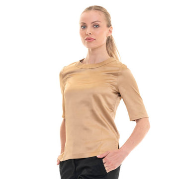 blouse esthéticienne dorée