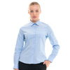 Chemise de Service Femme Popeline Manches Longues Bleu Ciel - KARIBAN