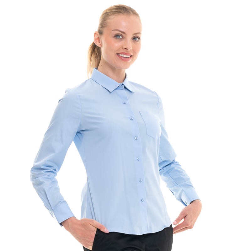 chemisier travail bleu ciel