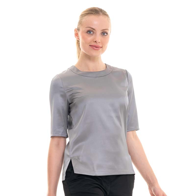 haut femme gris satiné