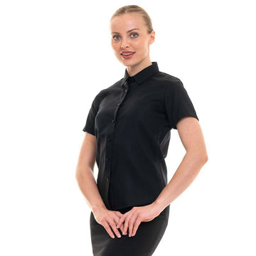 chemise manches courtes noir femme
