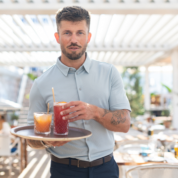 chemise de service bleu gris 