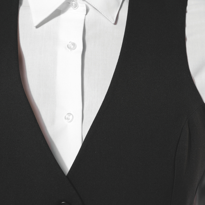 col gilet de serveuse femme 