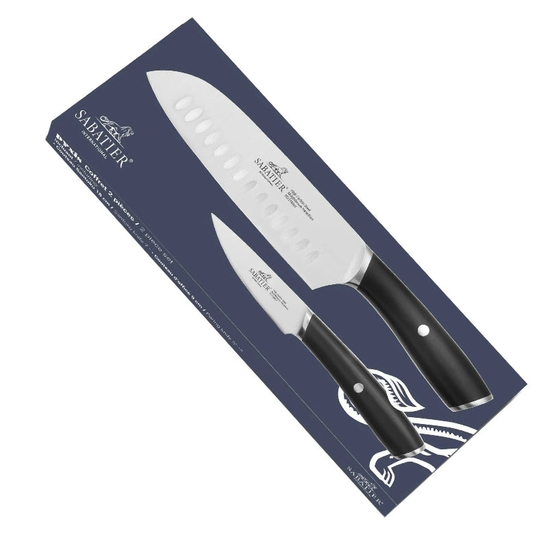 Coffret 2 Couteaux Office 9cm et Santoku 18cm Pyxis - SABATIER