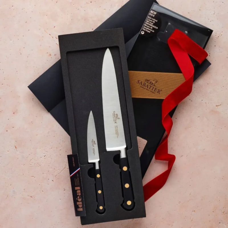 Coffret 2 Couteaux Chef et Office Rivets Laiton 100% Forgé - SABATIER - 2