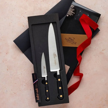 Coffret 2 Couteaux Chef et Office Rivets Laiton 100% Forgé - SABATIER - 2