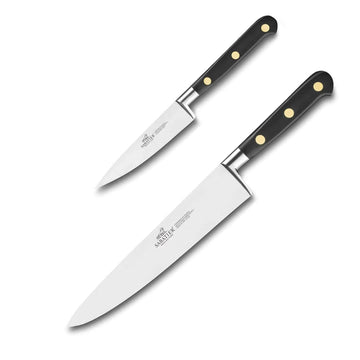  2 Couteaux Chef et Office Rivets Laiton 100% Forgé - SABATIER