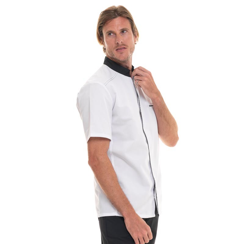 veste cuisine blanche et noir