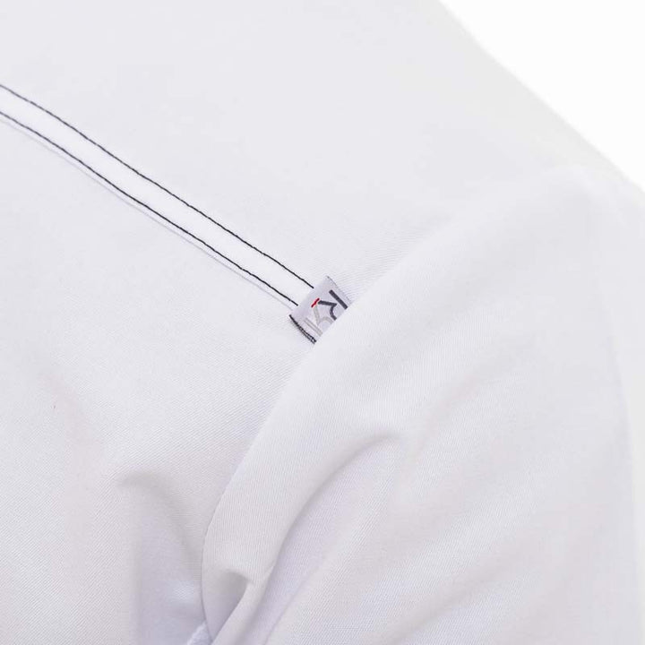 veste cuisine surpiqures noir