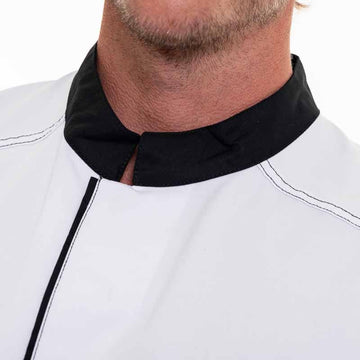 veste cuisine col officier noir