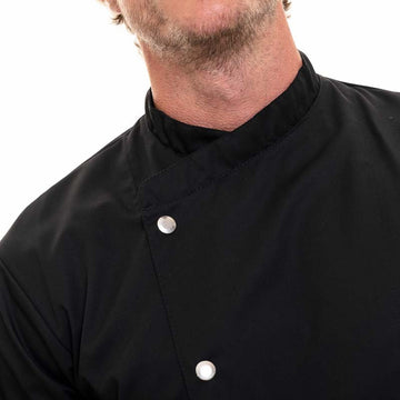 veste cuisine noir boutons argents