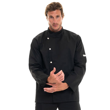 Veste de pâtissier noire boutons argentés - MANELLI