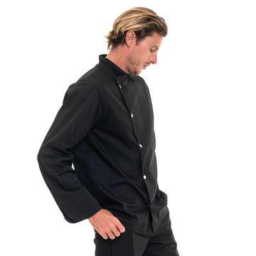 Veste de pâtissier noire boutons argentés - MANELLI