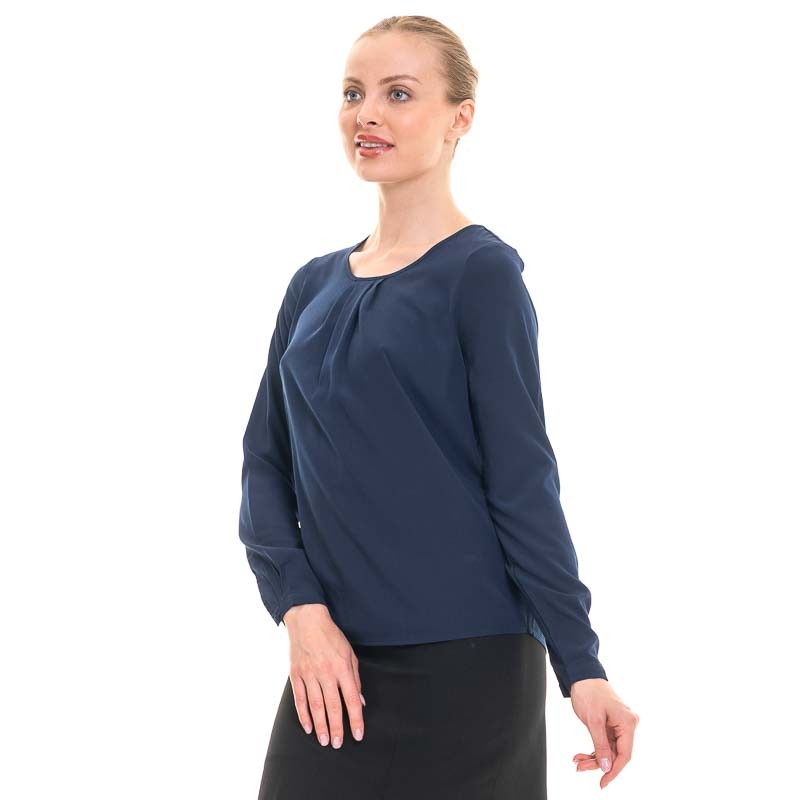 blouse crêpe bleu marine
