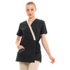 Blouse Esthéticienne Femme Noir Liseré Beige Modèle INES - MANELLI