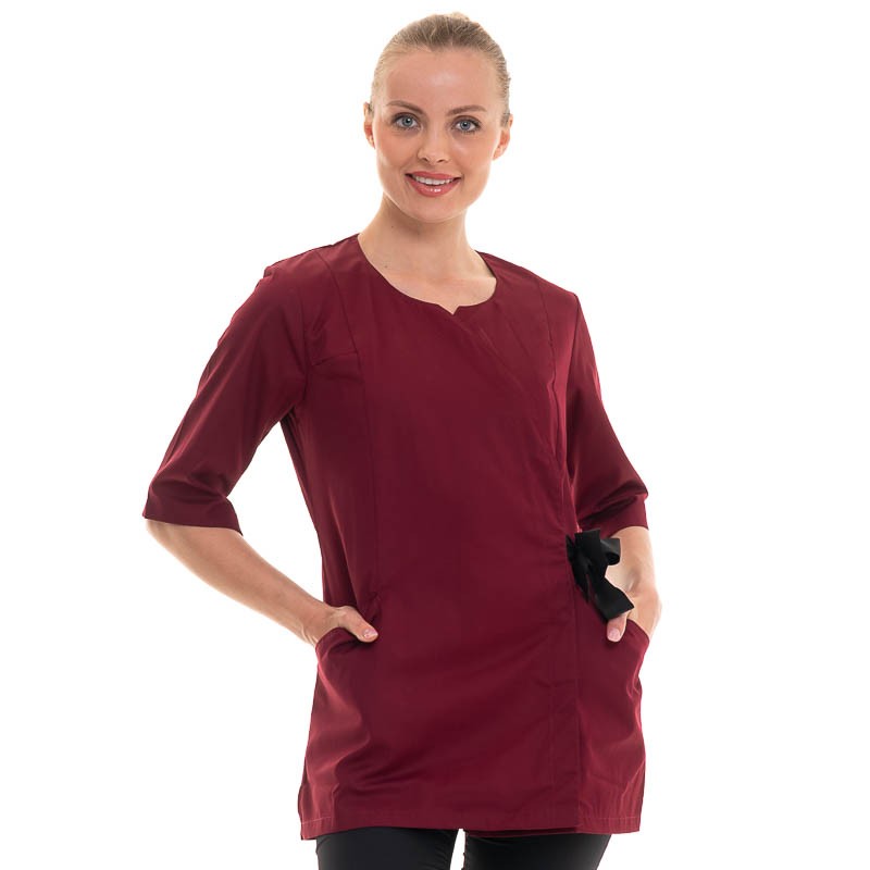 tunique de travail bordeaux