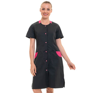 blouse travail charbon framboise