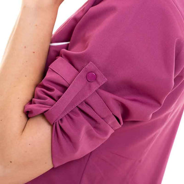 tunique travail manches retroussables rose