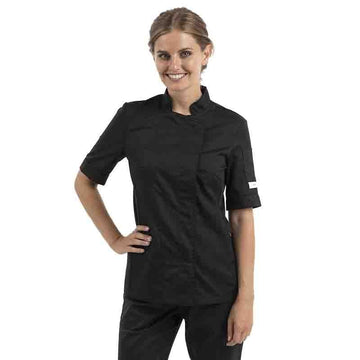 Veste de Cuisine Femme Blanche Manches Courtes Dos Aéré - MANELLI - 6