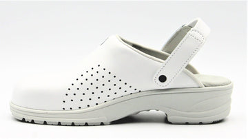 Sabots en cuir blanc