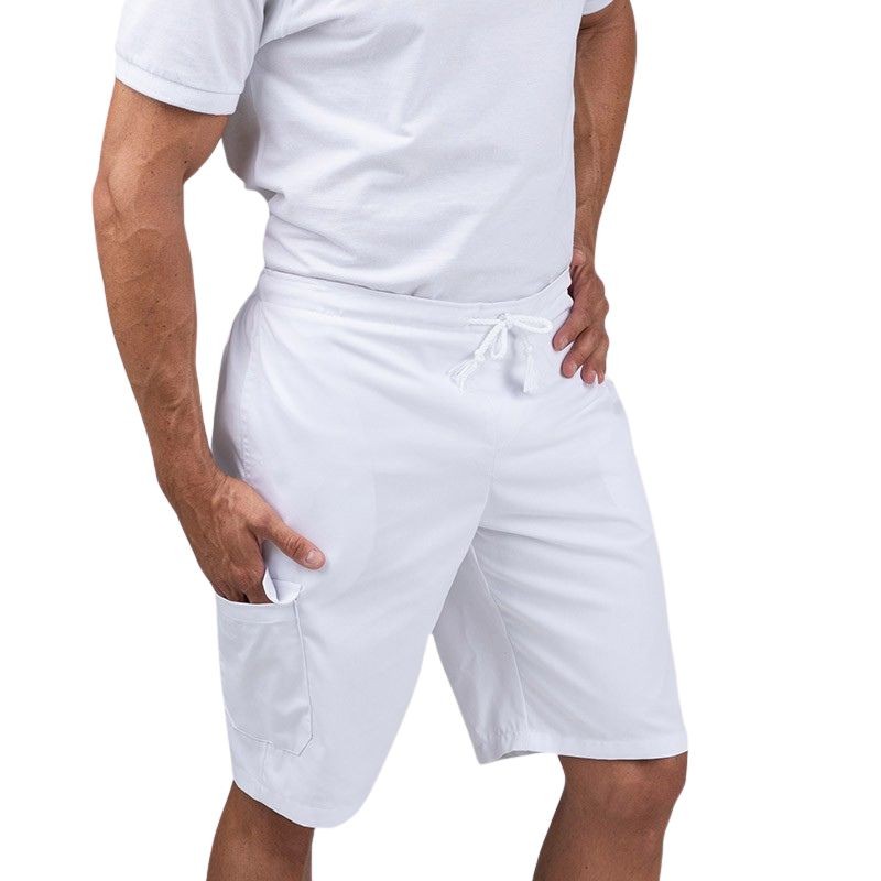 Short de Cuisine Blanc - MANELLI - poches latérales