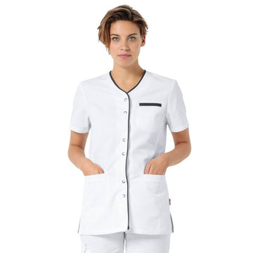 blouse médicale professionnelle blanche et anthracite