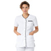 Blouse Médicale Femme Blanche Liseré Anthracite - CLINIC DRESS