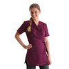 Blouse Esthéticienne Longue Cache-Cœur Prune Lavable à 60° - MANELLI