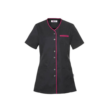 blouse femme clinic dress noir et rose