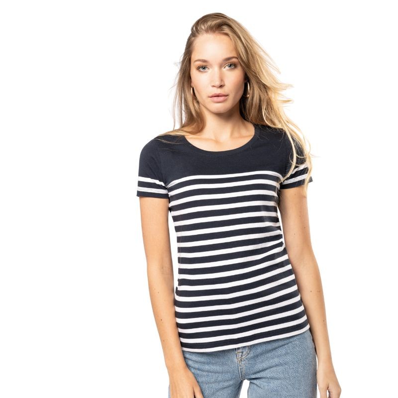 t-shirt marin bleu coton bio femme