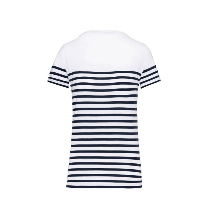t-shirt toptex femme marin blanc col rond