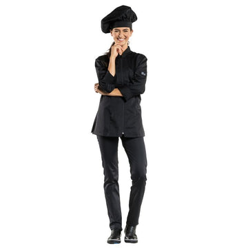 veste de cuisine femme noire sportive et élégante