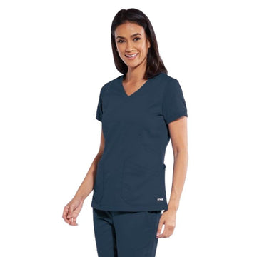 Blouse médicale pour femme grise, style acier