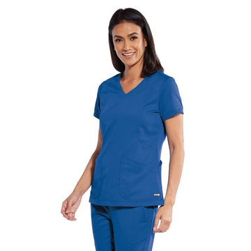blouse médical légère et confort bleu royal femme