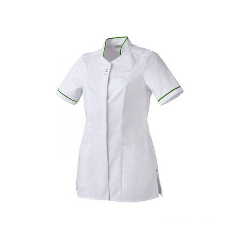 tunique médical blanche Robur avec liseré vert pomme