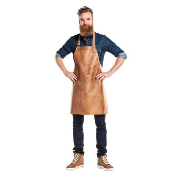 tablier bourbon or en cuir porté