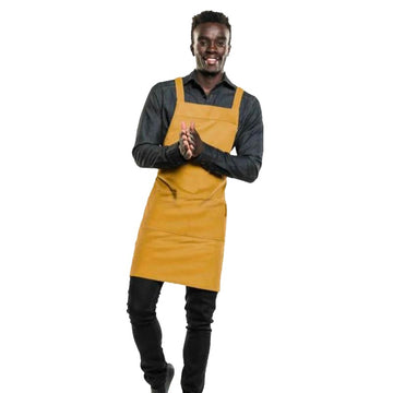 tablier Chaud Devant en velours jaune