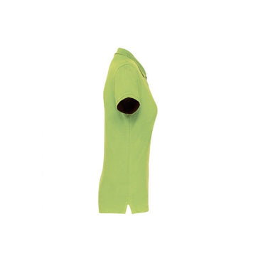 Polo  femme coloris citron vert côté