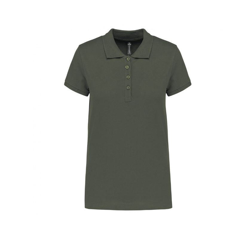 Polo kaki foncé classique femme -travail et service
