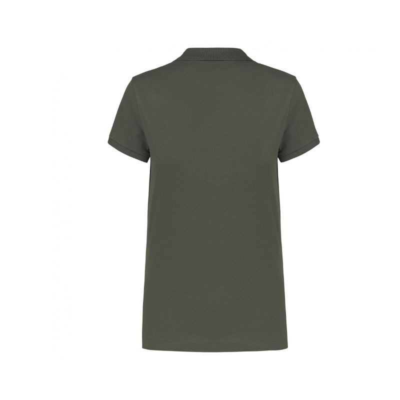 Polo khaki foncé classique femme  vue dos