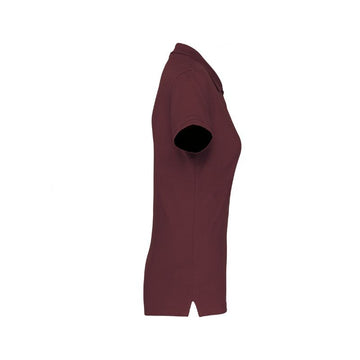 Polo de travail femme en coton bordeaux