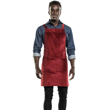 tablier de service et cuisine en velours rouge Chaud Devant