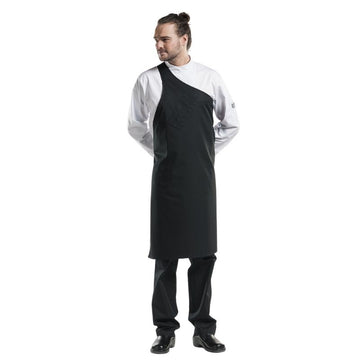 tablier de boucher en denim noir