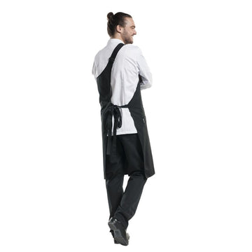 tablier de boucher asymétrique vue de dos