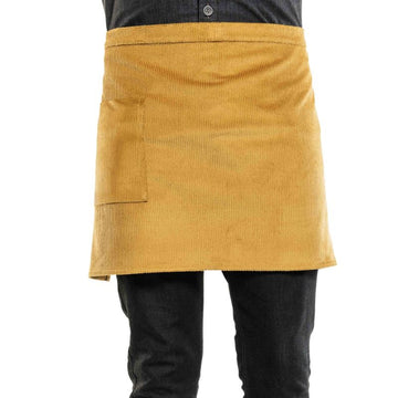 Tablier de cuisine en velours jaune