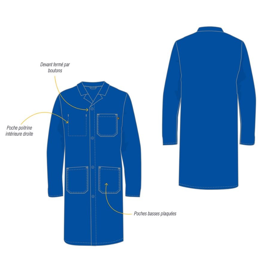 Blouse de travail Cepovett couleur bleu