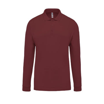 Polo bordeaux manches longues