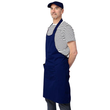 Tablier mixte en coton bleu marine